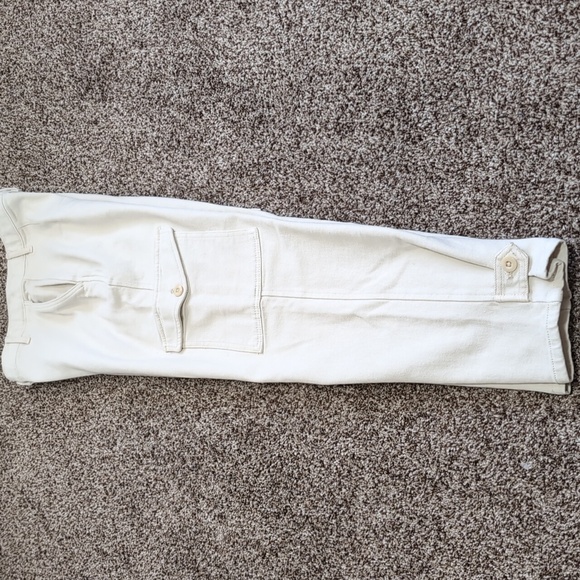 Aritzia Wilfred Free Modern Cargo Pants High Waist Twill Cream Size 2 - Picture 14 of 16